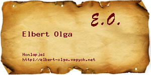 Elbert Olga névjegykártya